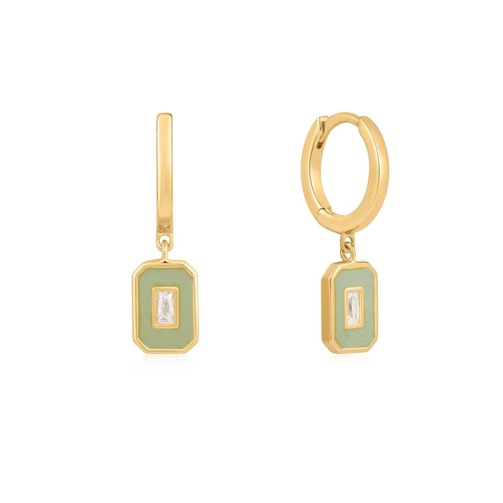 
                      
                        EAR-GPL Sage Enamel Emblem Gold Hoop Earrings
                      
                    