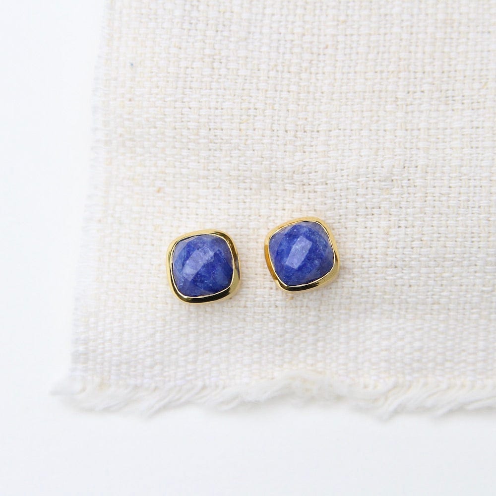 EAR-GPL Sapphire Asha Square Studs