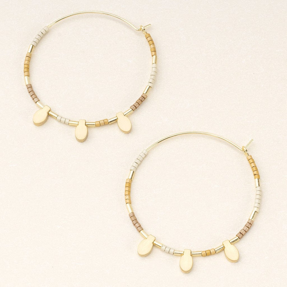 EAR-GPL Scout Chromacolor Miyuki Large Hoop - Neutral Multi/Gold
