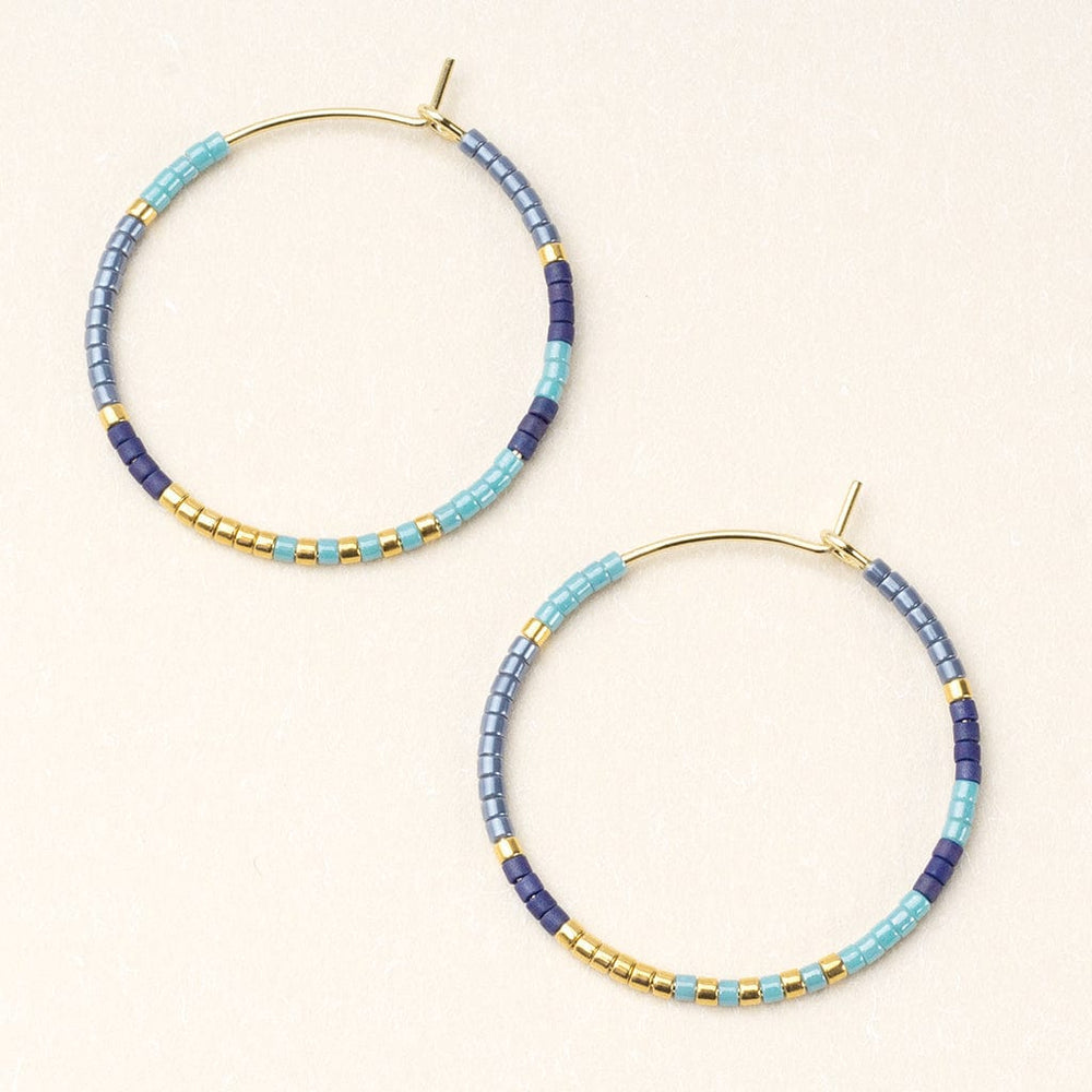 EAR-GPL Scout Chromacolor Miyuki Small Hoop - Cobalt Multi/Gold