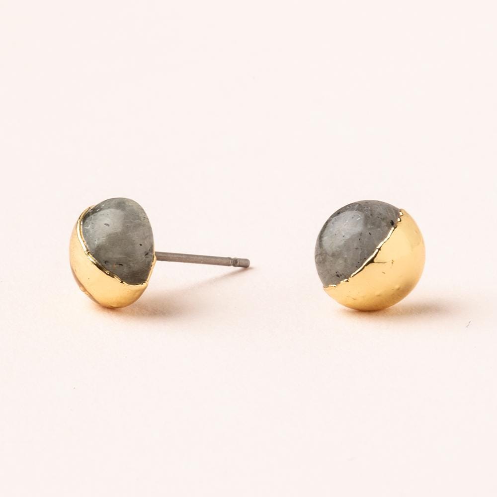 EAR-GPL Scout Dipped Stone Stud - Labradorite/ Gold