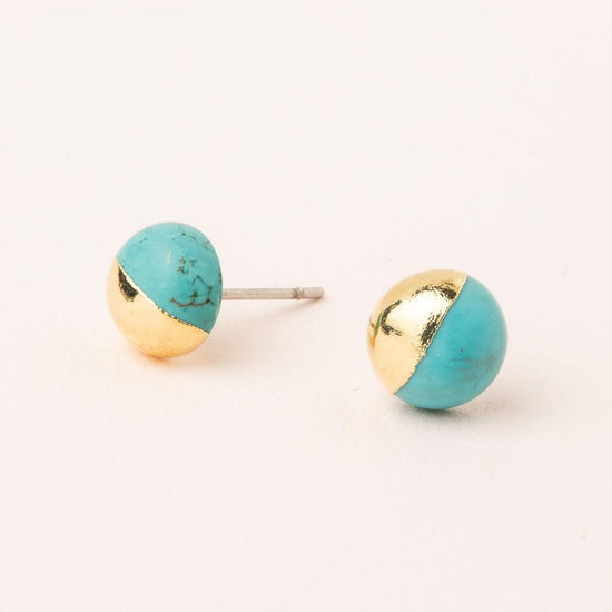EAR-GPL Scout Dipped Stone Stud - Turquoise/ Gold
