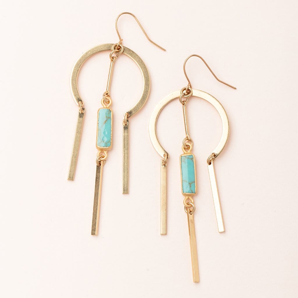 EAR-GPL Scout Dream Catcher Stone Earring - Turquoise/Gold