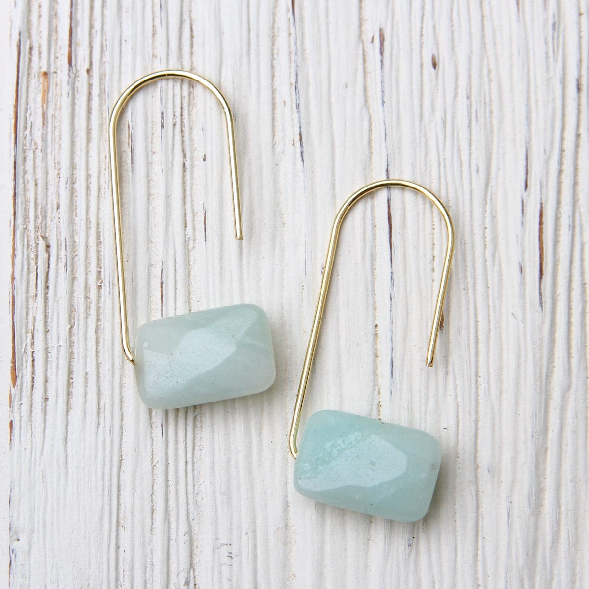 Load image into Gallery viewer, EAR-GPL Scout Floating Stone Earring - Amazonite/Gold
