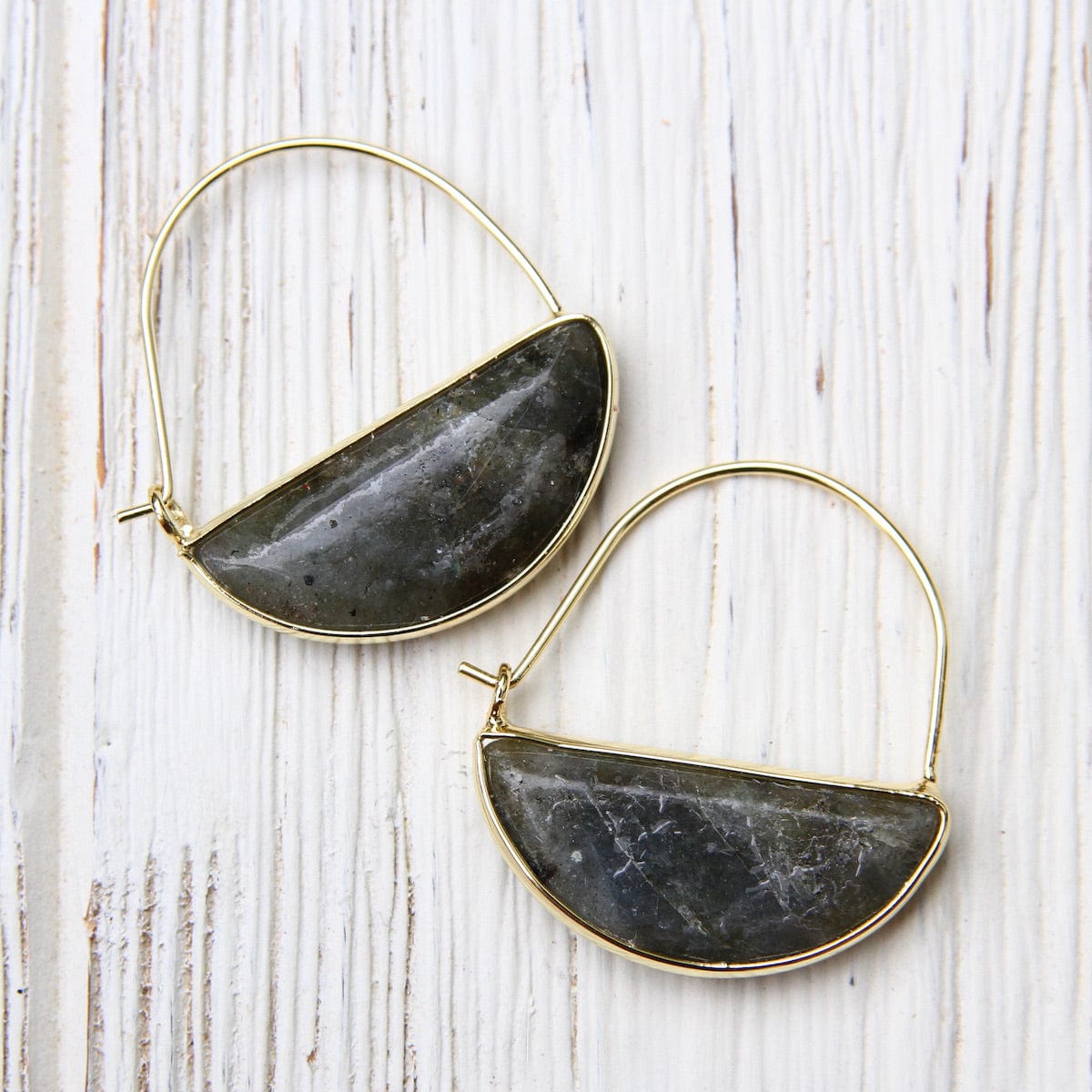 EAR-GPL Scout Stone Prism Hoop - Labradorite/Gold