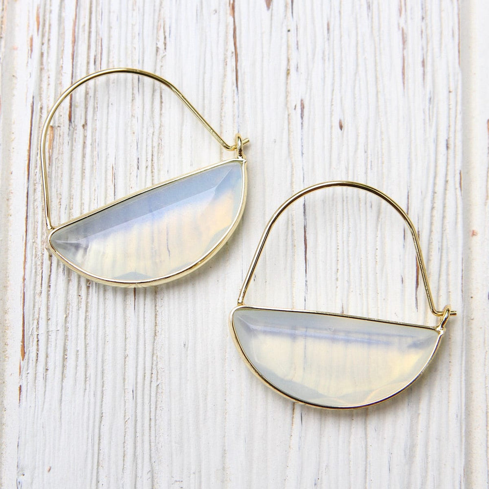 EAR-GPL Scout Stone Prism Hoop - Opalite/Gold