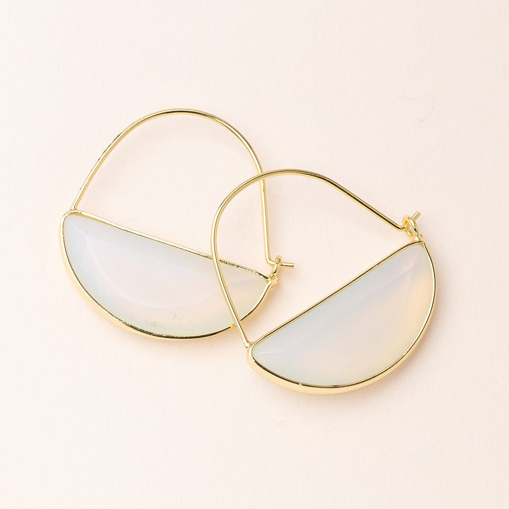 EAR-GPL Scout Stone Prism Hoops - Opalite & Gold