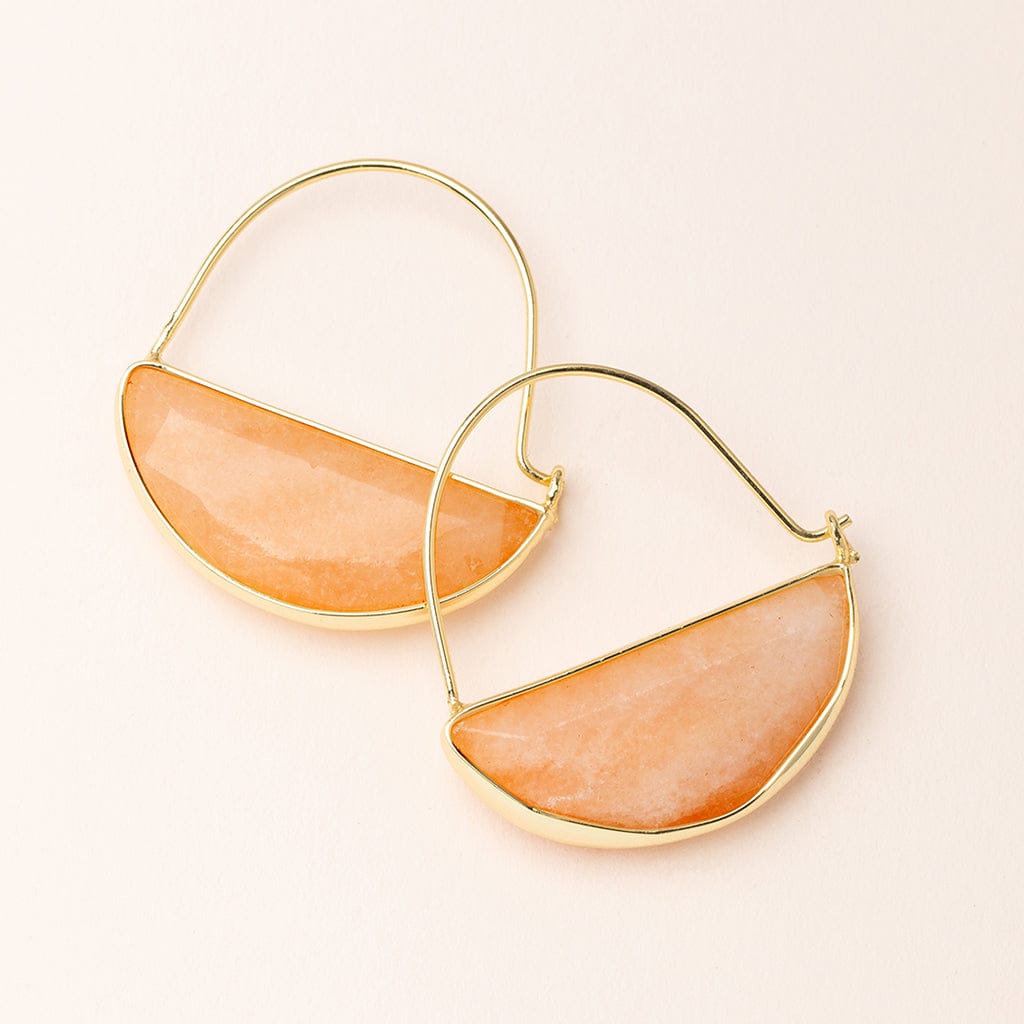EAR-GPL Scout Stone Prism Hoops - Sunstone & Gold