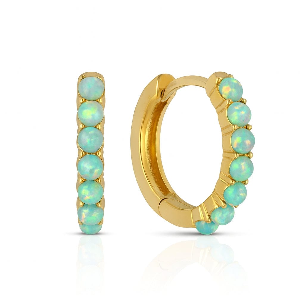 EAR-GPL Seafoam Opal Huggie Hoop Earrings