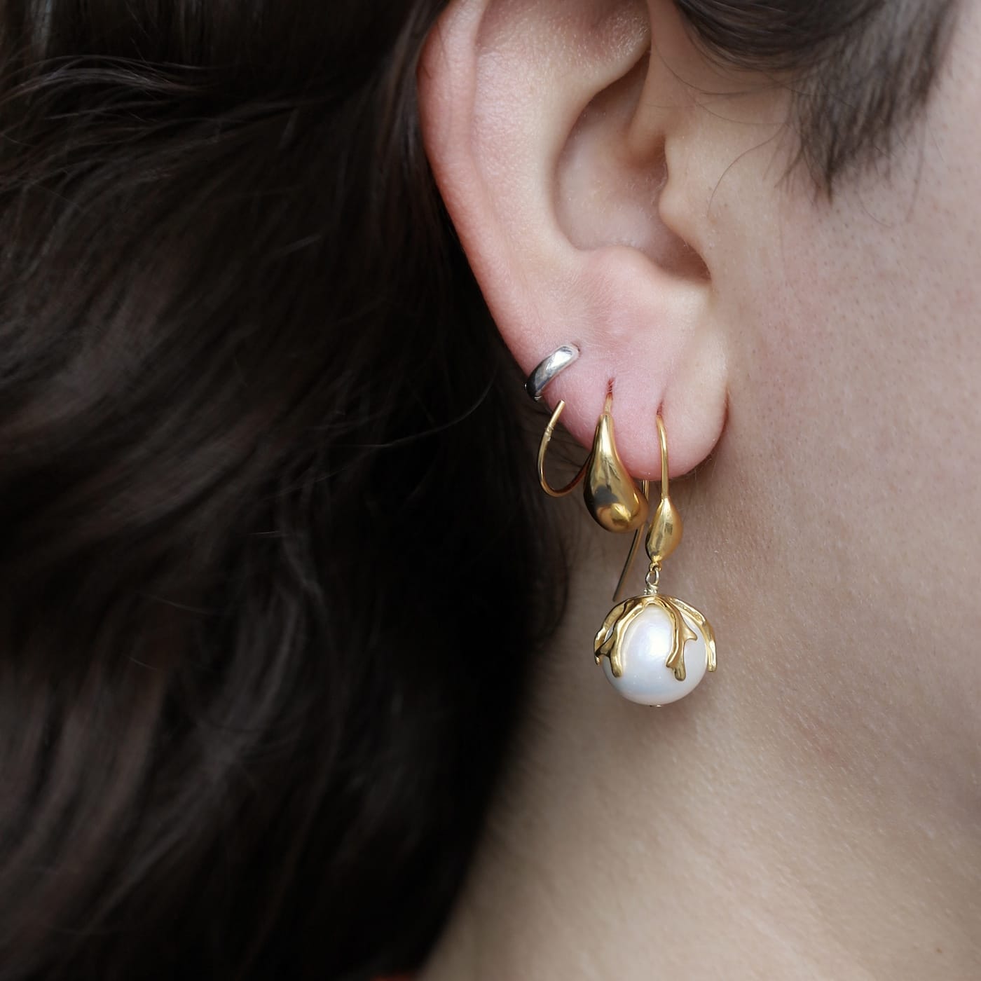 EAR-GPL Serpentine Coil Earrings Yellow Gold