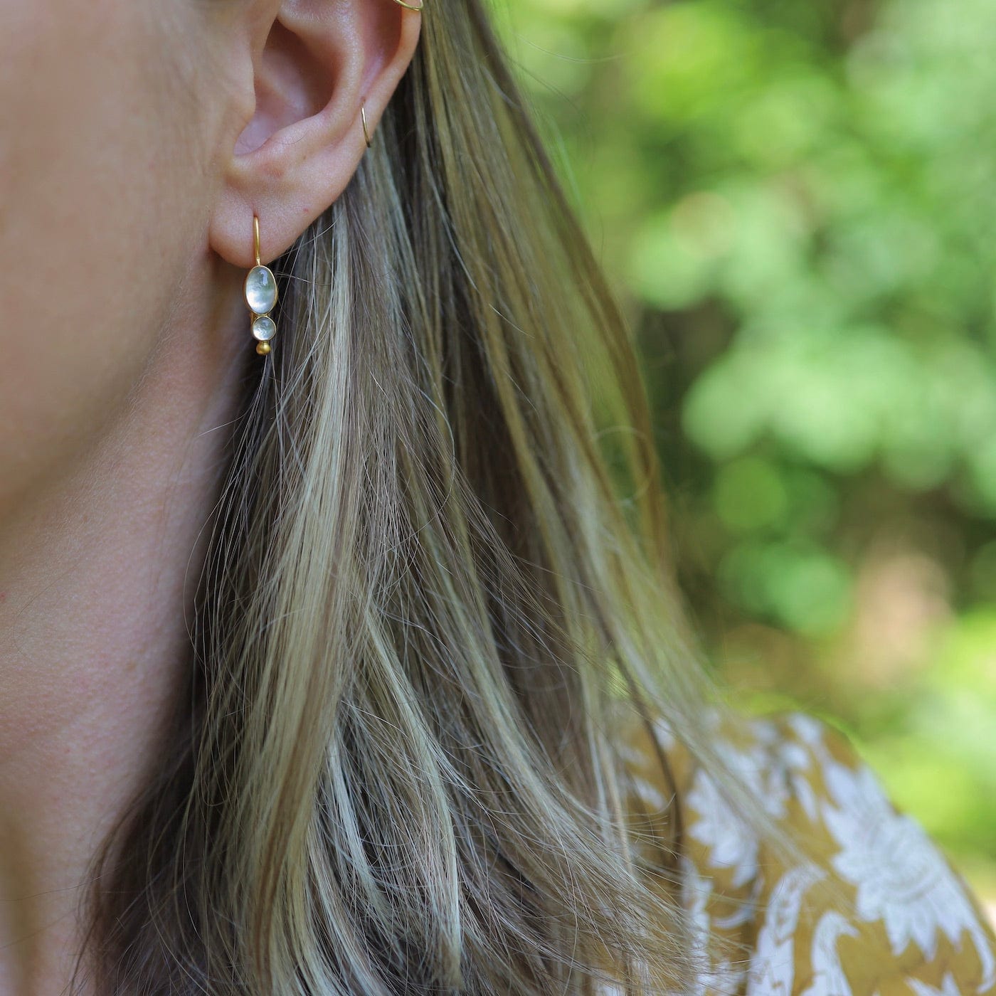 EAR-GPL Shiny Clear Quartz Little Oval Drop Earrings