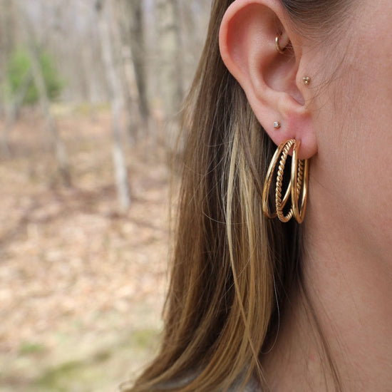 EAR-GPL SIENNA // Triple hoop earrings - 18k gold plated s