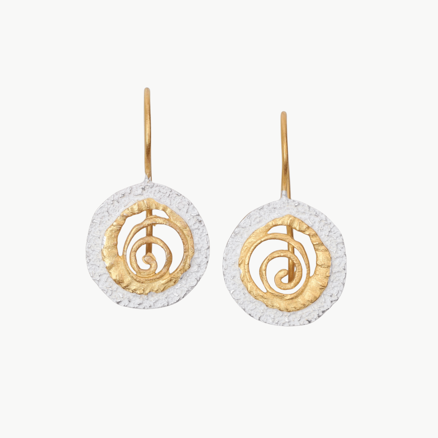 EAR-GPL Silver and Gold Spiral Earrings