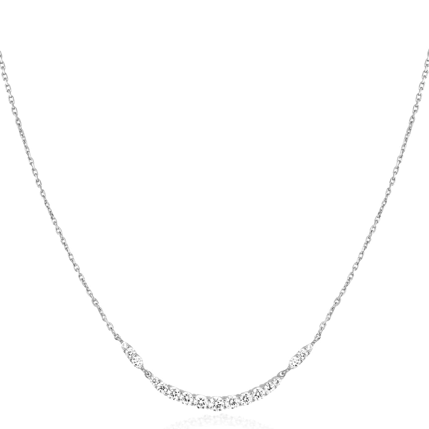EAR-GPL Silver Arc Pavé Necklace