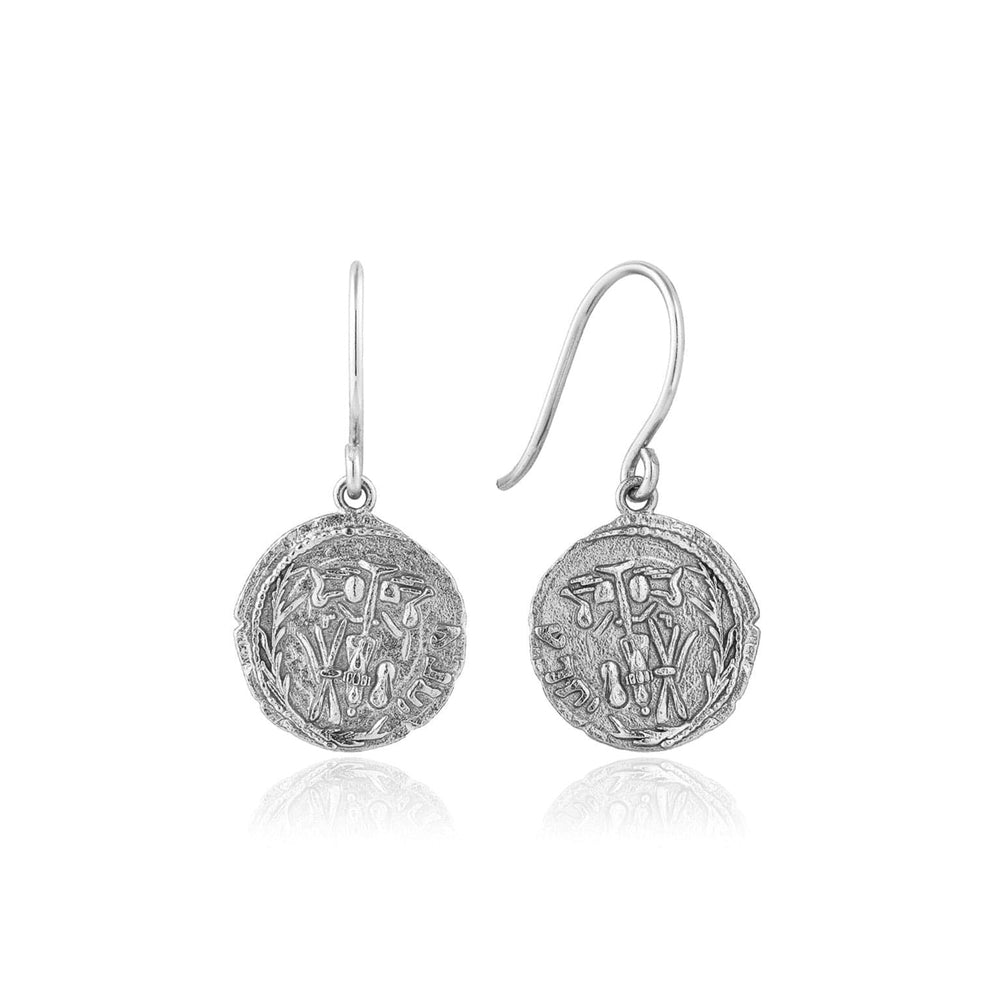 EAR-GPL Silver Emblem Hook Earrings