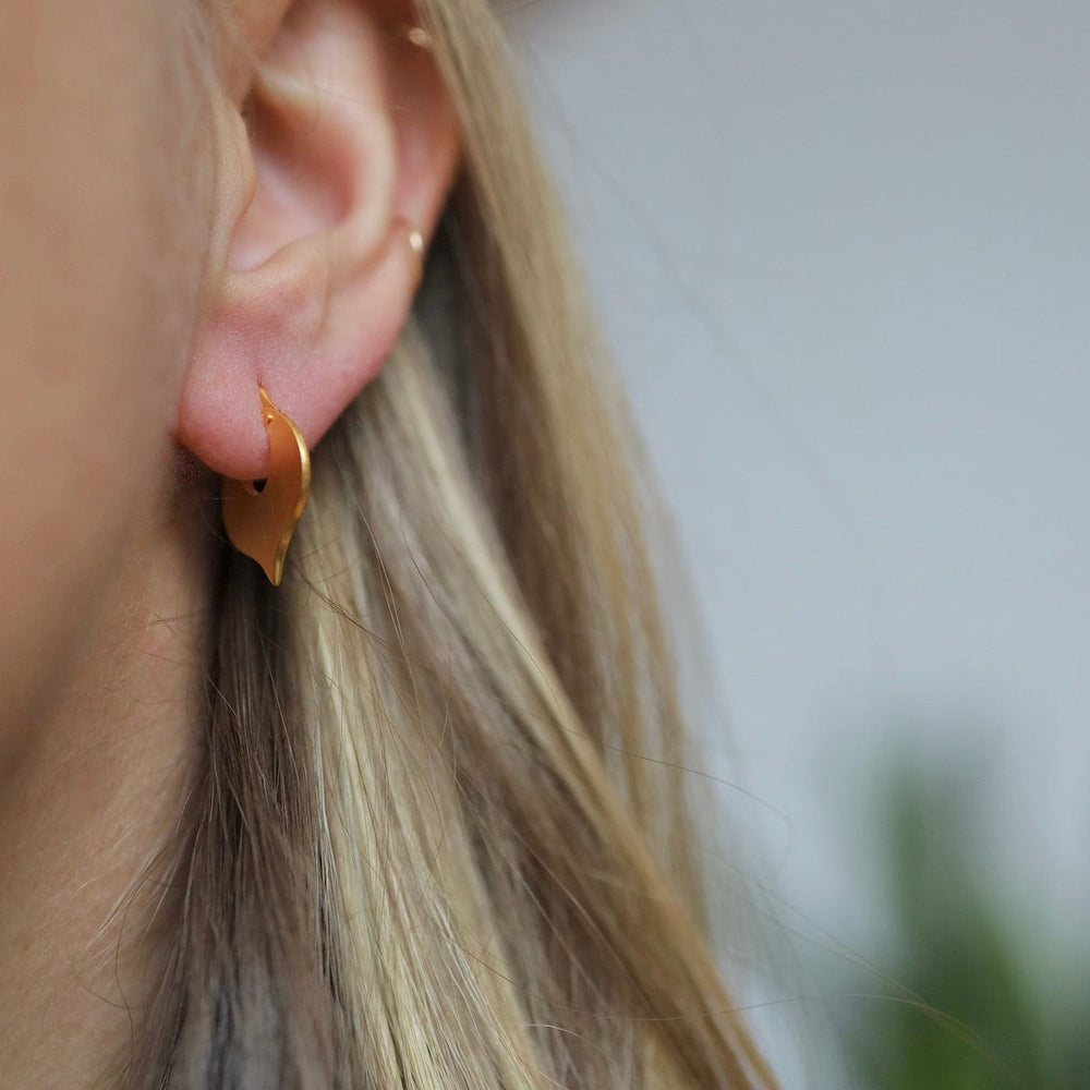 EAR-GPL Small Alhambra Hoop Earrings - Gold Plated Brass