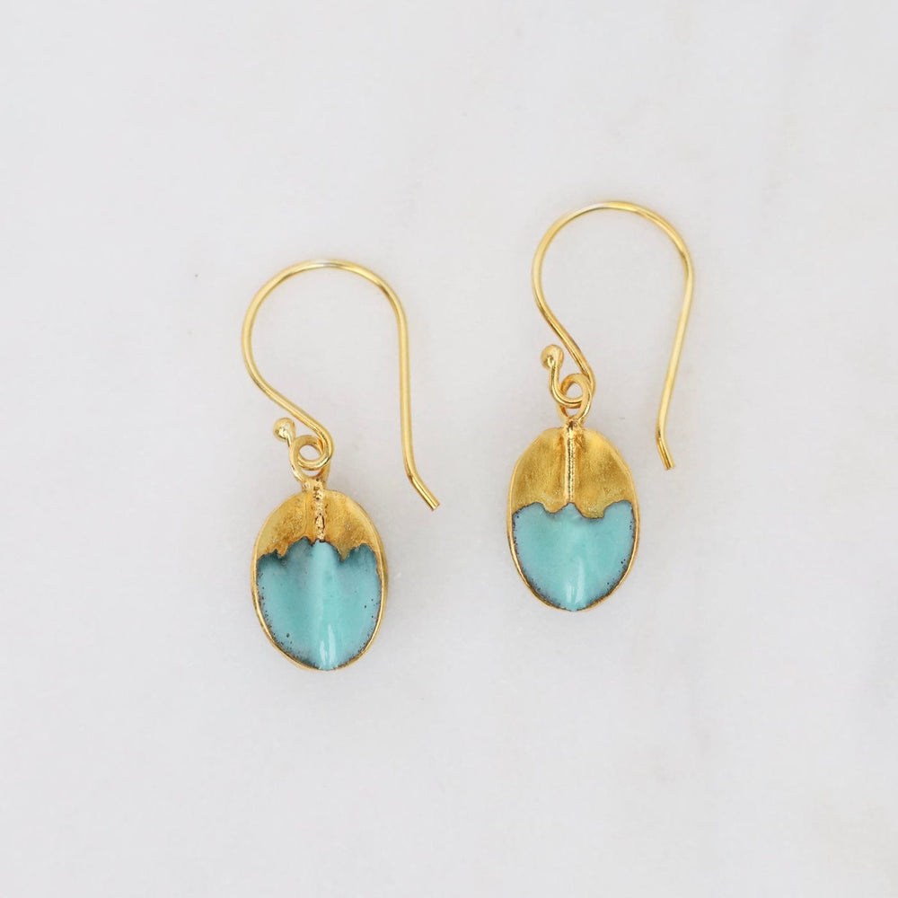 EAR-GPL Small Architecrural Sphere Earrings in Teal