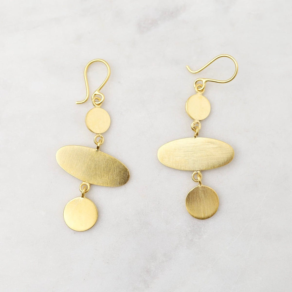 
                      
                        EAR-GPL Small Disc & Ellipse Drop Earrings - Gold Plated Brass
                      
                    