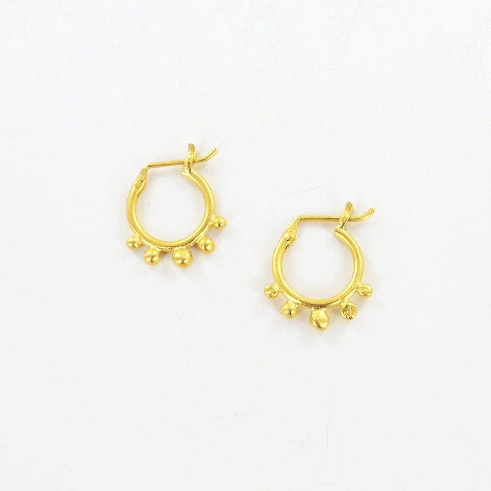 EAR-GPL Small Hoop with Graduated Ball Granulation - Gold Plated