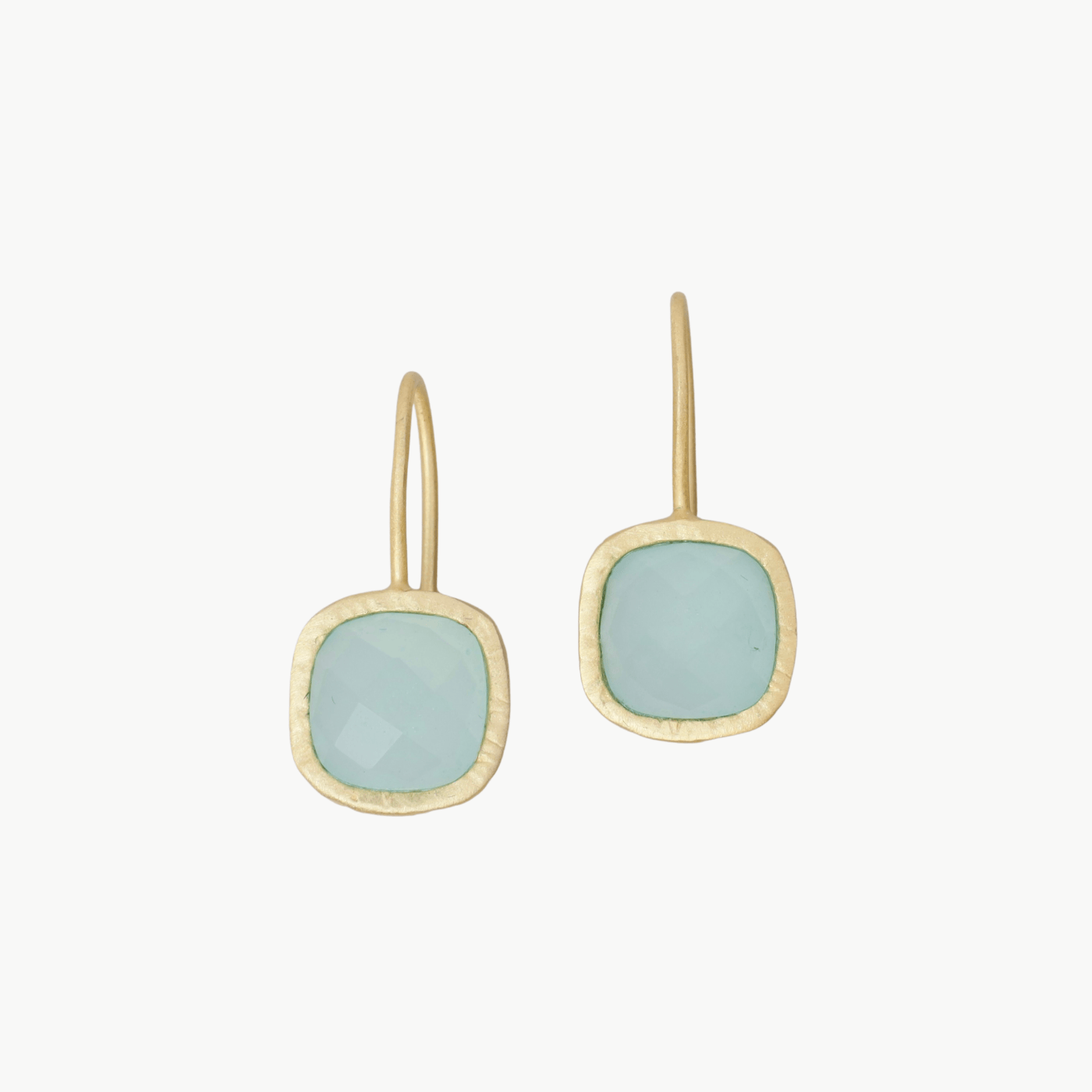 EAR-GPL Square Aqua Chalcedony Earrings