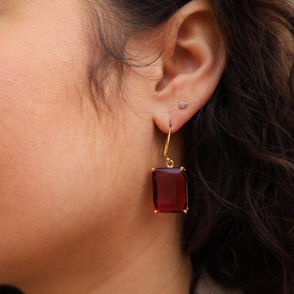 EAR-GPL Square Pink Tourmaline Earrings