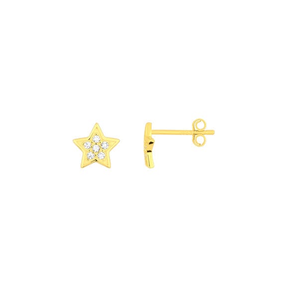 EAR-GPL Starry Eyed Studs in 14k Gold Plated Sterling Silver