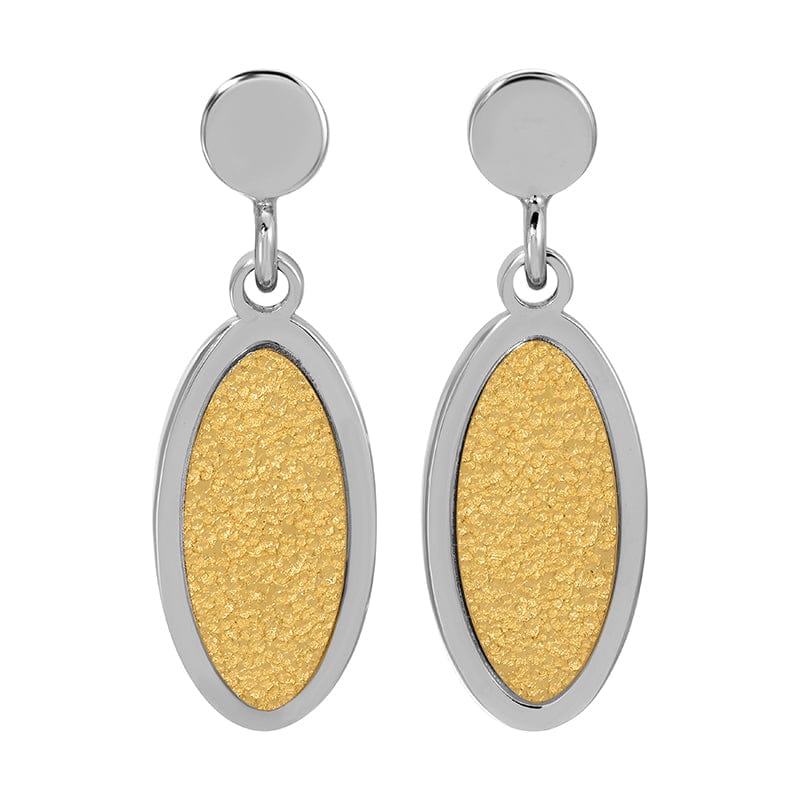 EAR-GPL Sterling Silver & Gold Plated  Applique Oval Earri