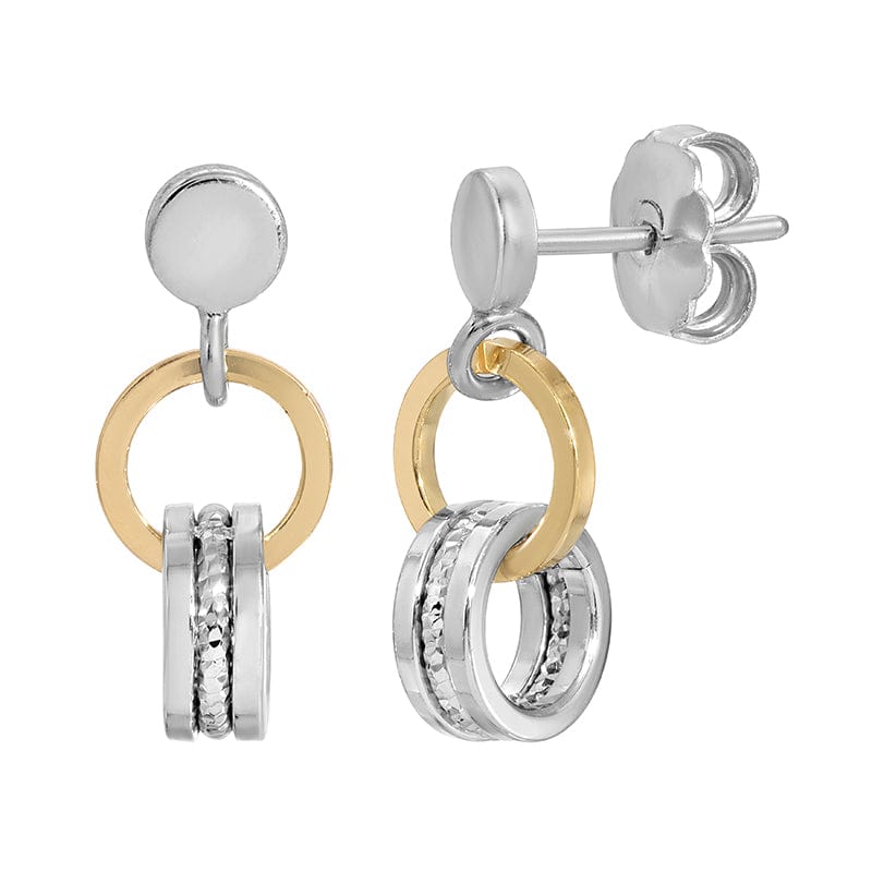 EAR-GPL Sterling Silver & Gold Plated Barrel Earrings