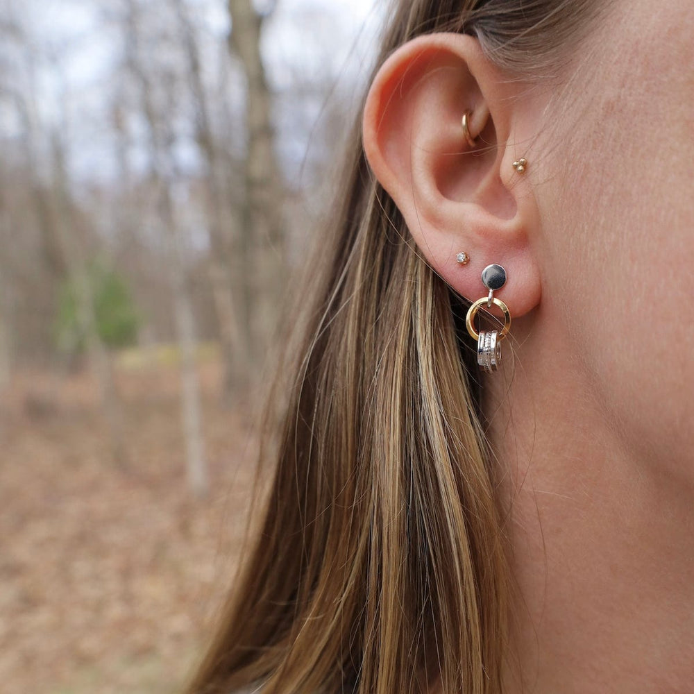 EAR-GPL Sterling Silver & Gold Plated Barrel Earrings