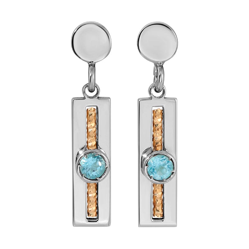 EAR-GPL Sterling Silver & Gold Plated Blue Topaz Soprano E