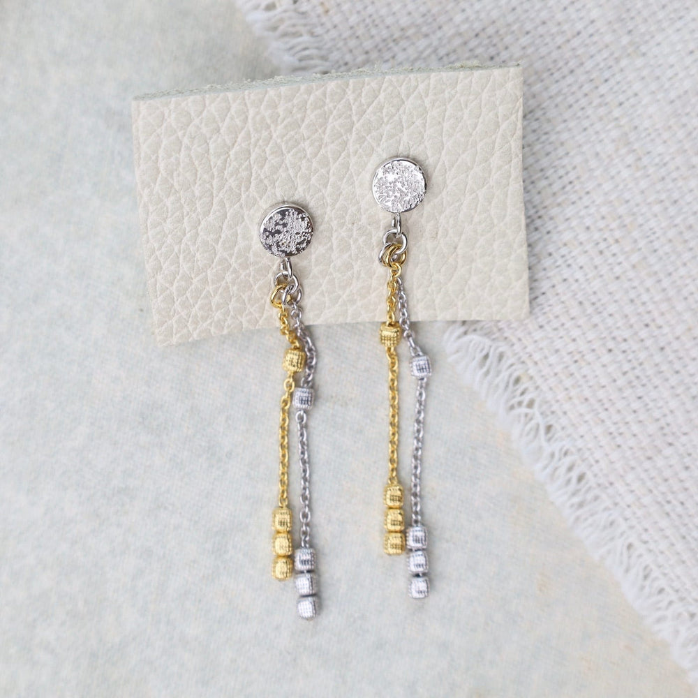 EAR-GPL Sterling Silver & Yellow Gold Plated Dani Earrings