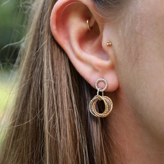 EAR-GPL Sterling Silver, Yellow, & Rose Gold Plated Ysa Earrings