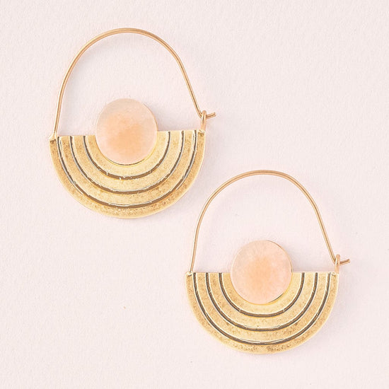 Load image into Gallery viewer, EAR-GPL Stone Orbit Earrings - Sunstone &amp;amp; Gold
