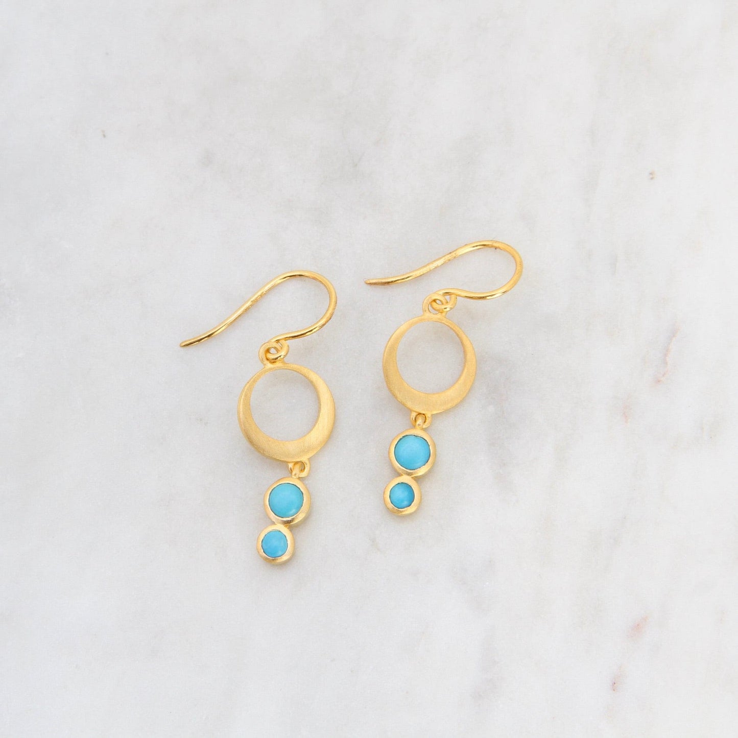 EAR-GPL Strength Circle Turquoise Drop Earring