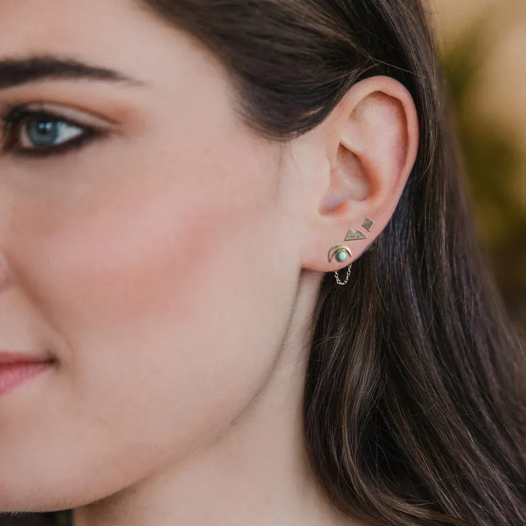 EAR-GPL Stud Trio Ear Jacket Set - Mountain/Turquoise/Gold