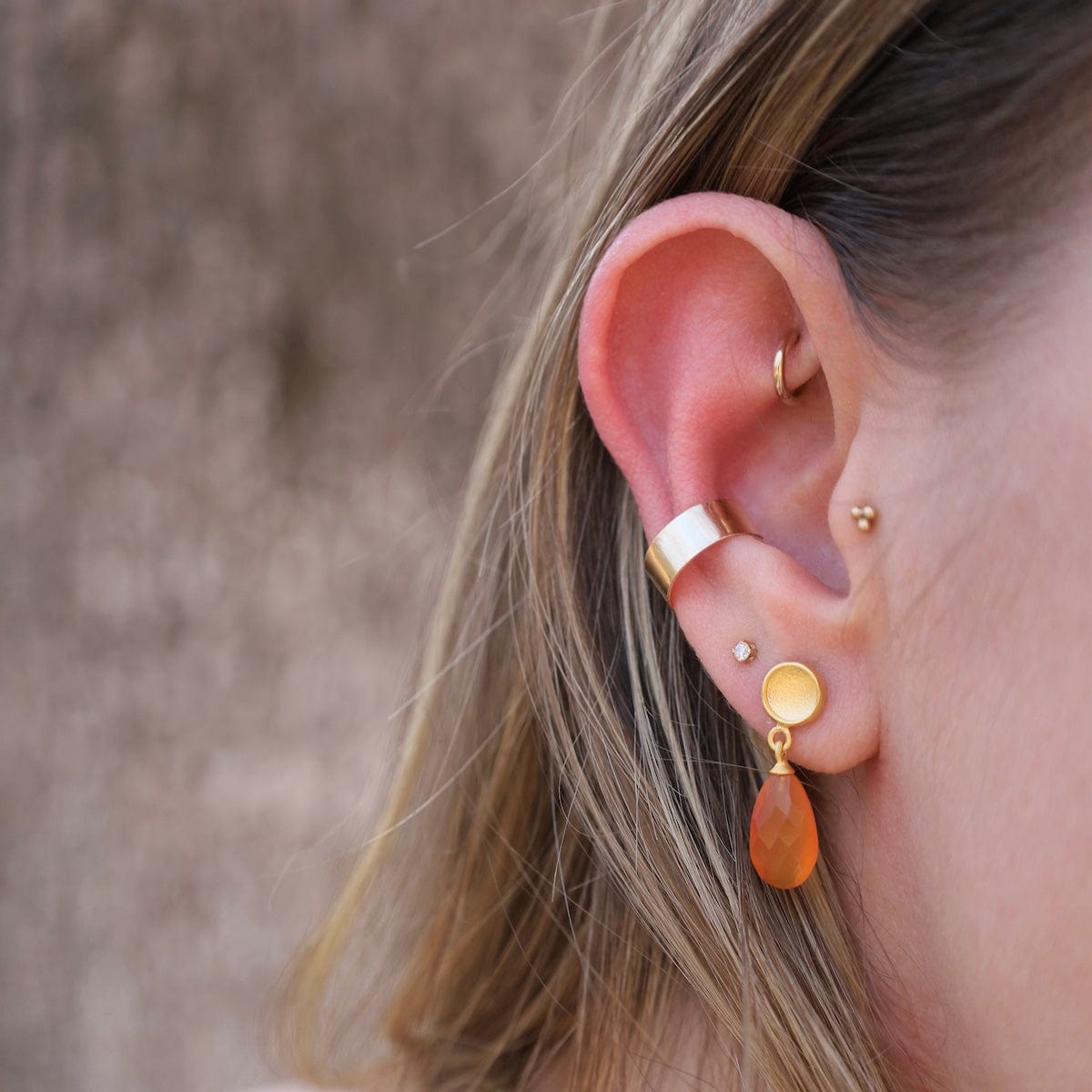 EAR-GPL Sun Drop Carnelian Earrings