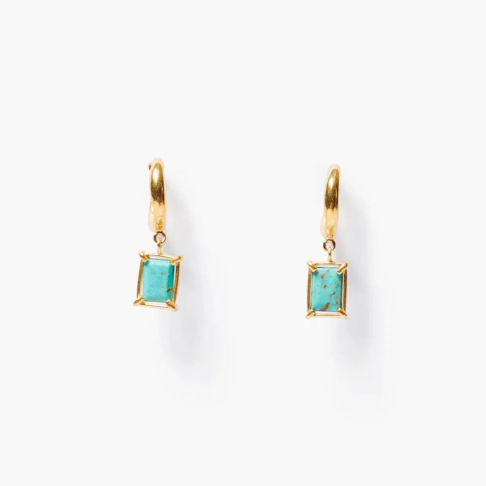 EAR-GPL Tabby Hoop Earrings Turquoise