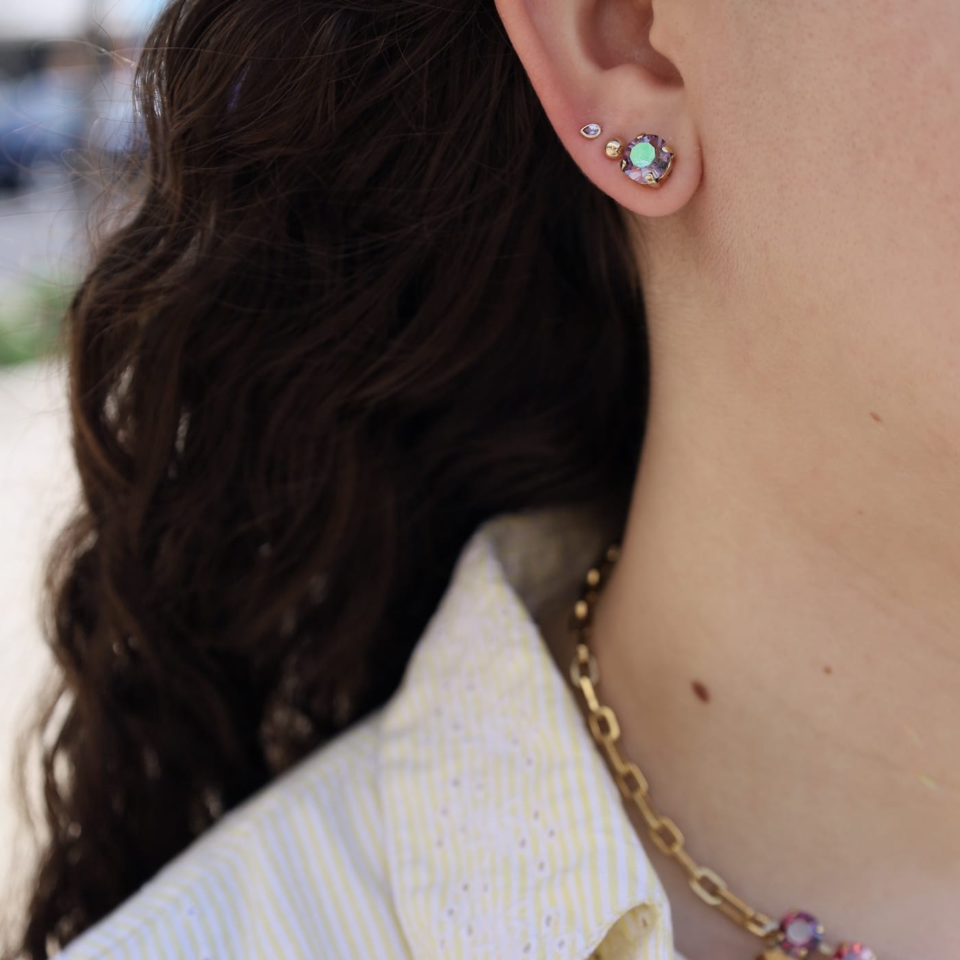 EAR-GPL Tanzanite Glimmer Oakland Stud Earrings