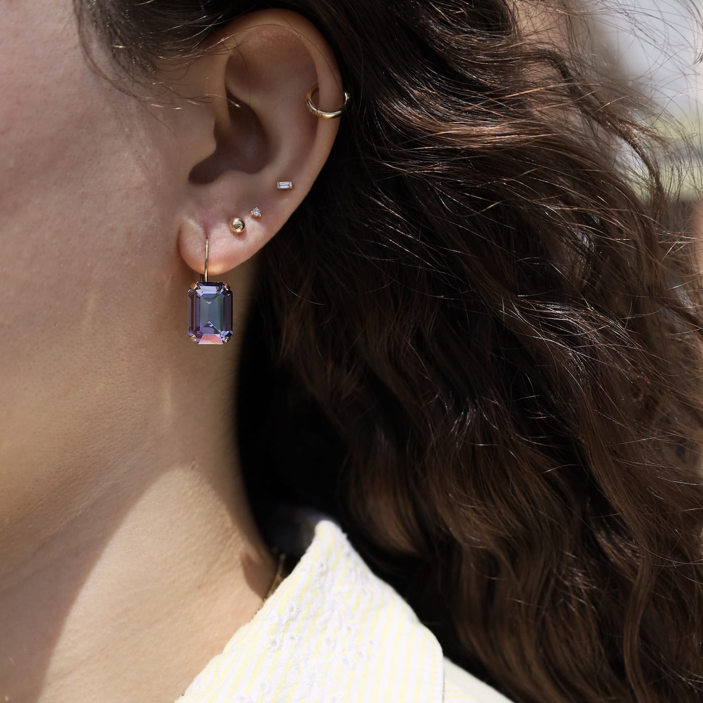 EAR-GPL Tanzanite Glimmer Rubin Hook Earrings