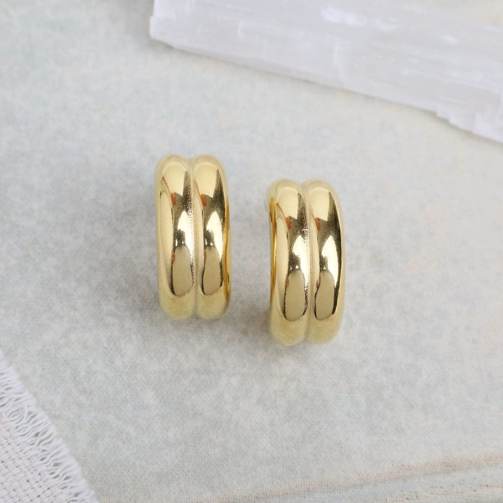 EAR-GPL TAYLOR // curved earrings - 18k gold plated stainl