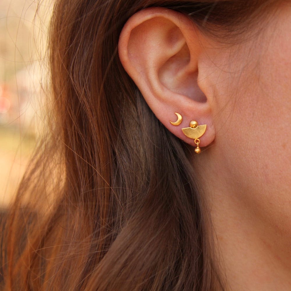 
                      
                        EAR-GPL Tiny Lunar Studs with Ball Drop - Gold Plate
                      
                    