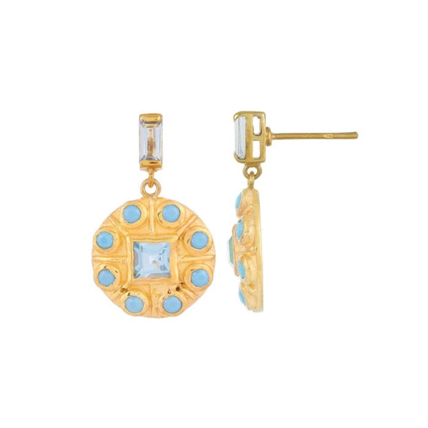 EAR-GPL Topaz and Turquoise Drop Earrings