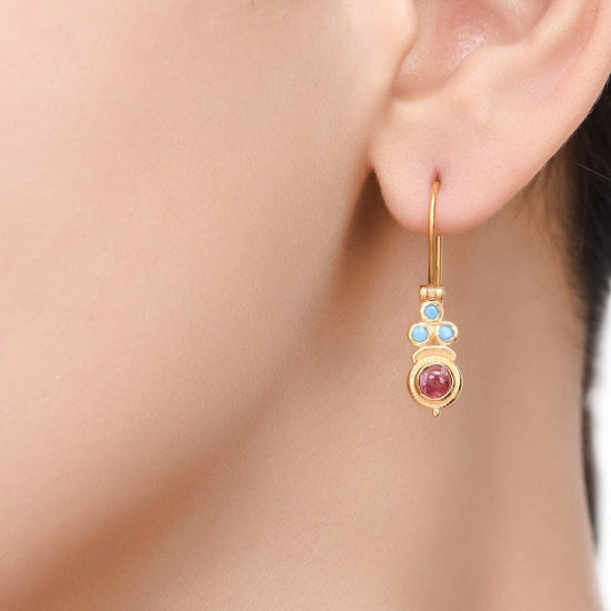 EAR-GPL Tourmaline Turquoise Earrings