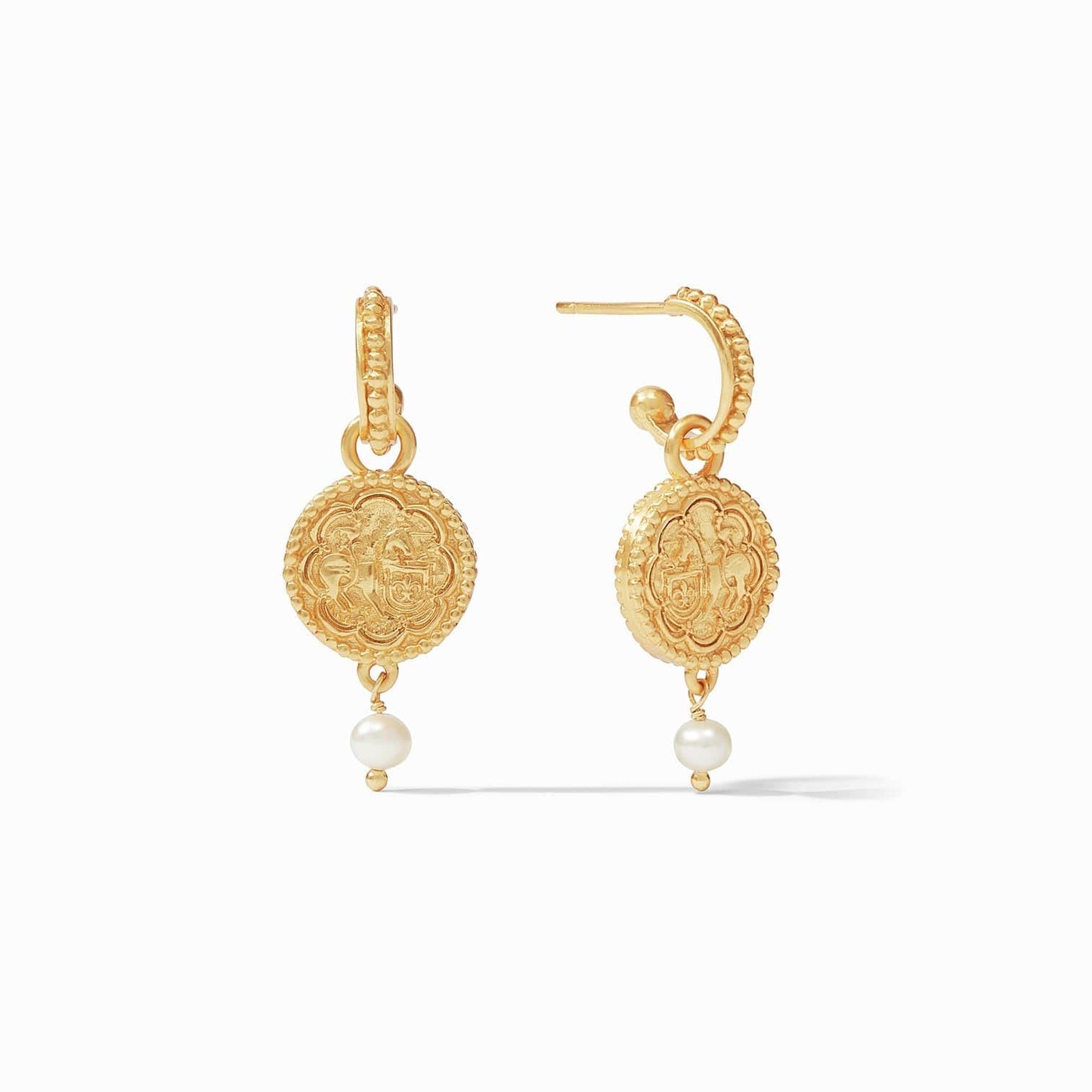 EAR-GPL Trieste Pearl Hoop & Charm Earrings