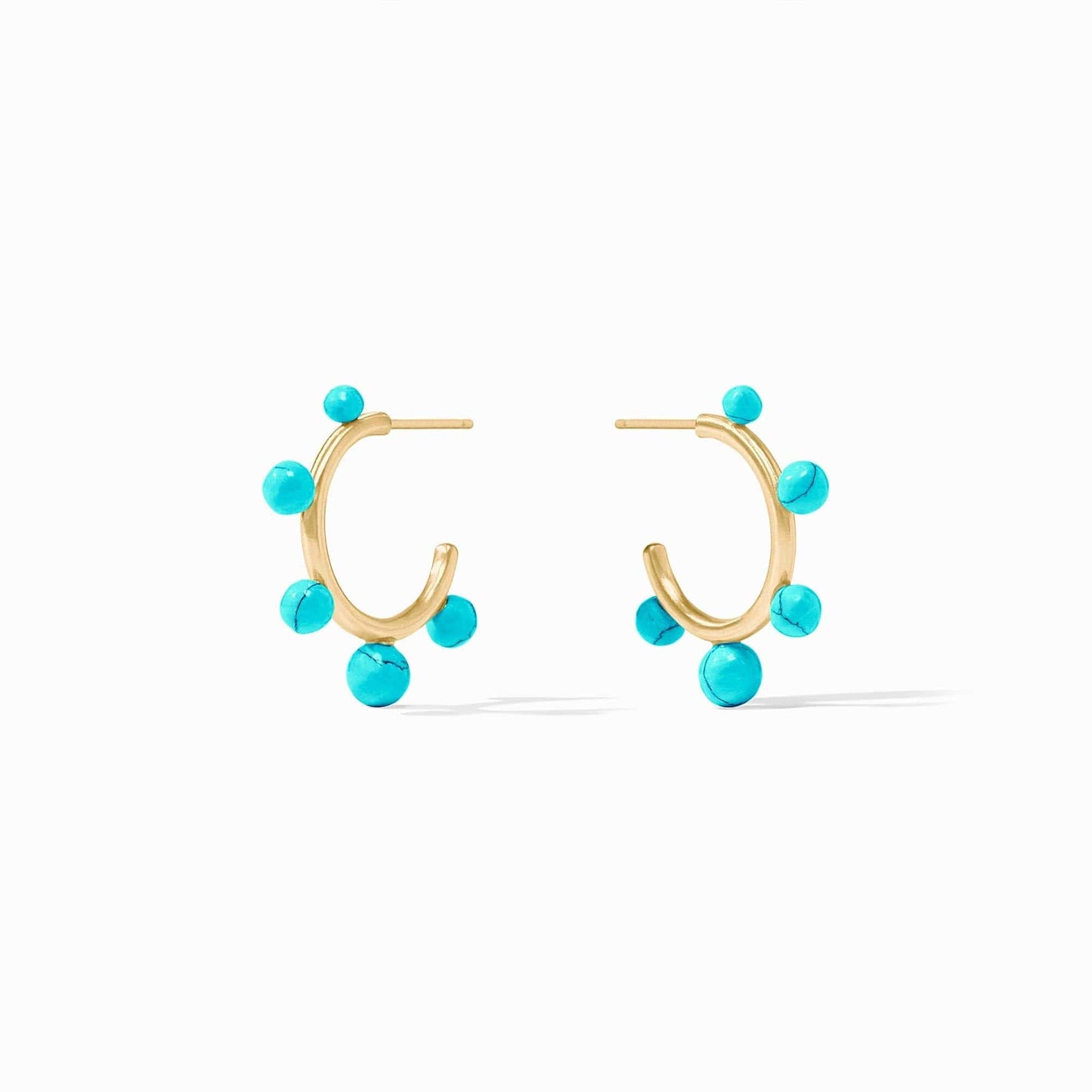 EAR-GPL Turquoise Blue Small Hydra Stone Hoop Earrings