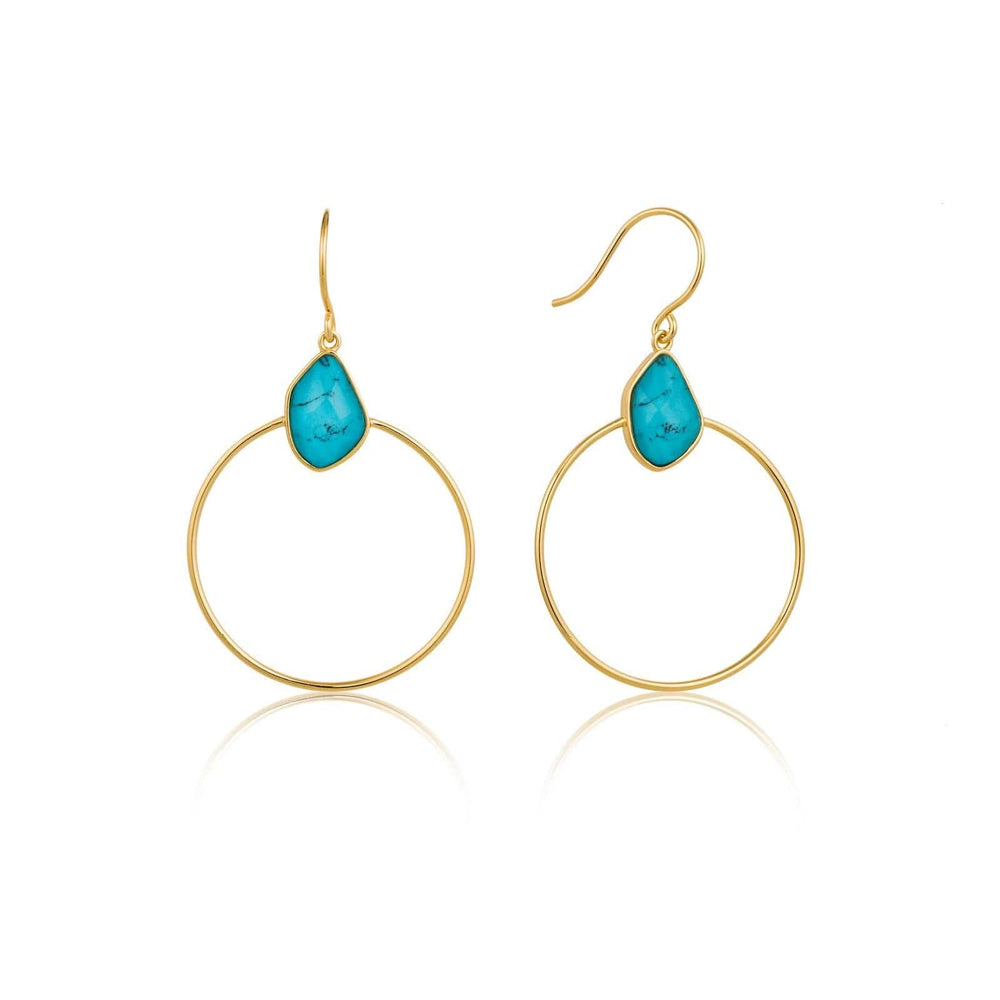 
                      
                        EAR-GPL Turquoise Front Hoop Gold Earrings
                      
                    