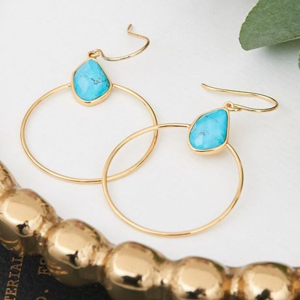 
                      
                        EAR-GPL Turquoise Front Hoop Gold Earrings
                      
                    