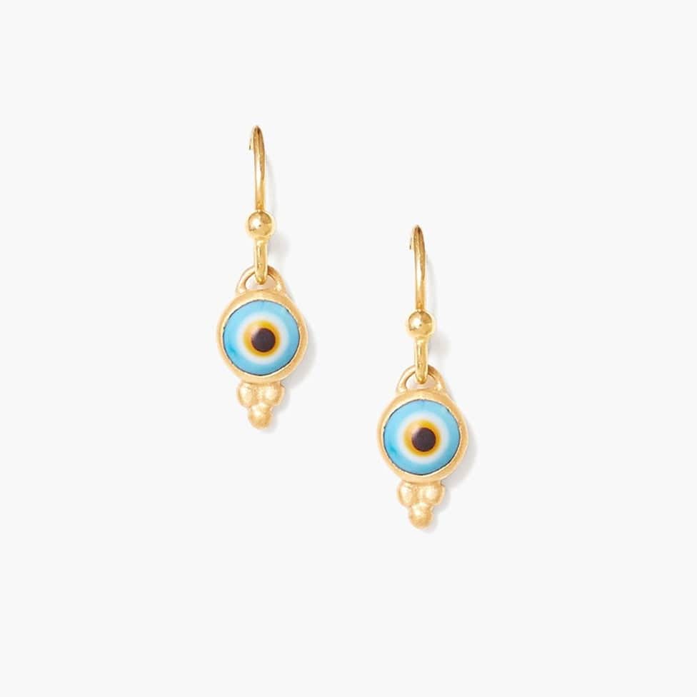 EAR-GPL Turquoise Micro Evil Eye Gold Earrings