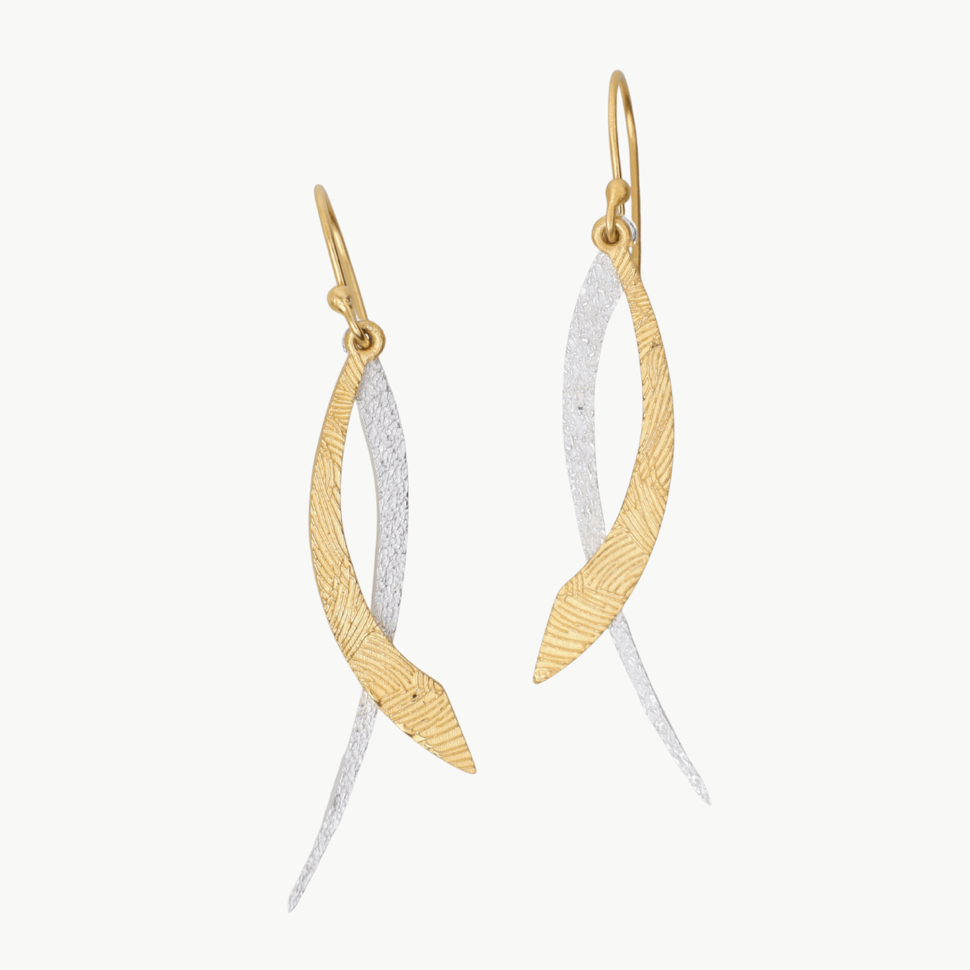 EAR-GPL Two Tone Gold and Silver Swing Dangle Earrings