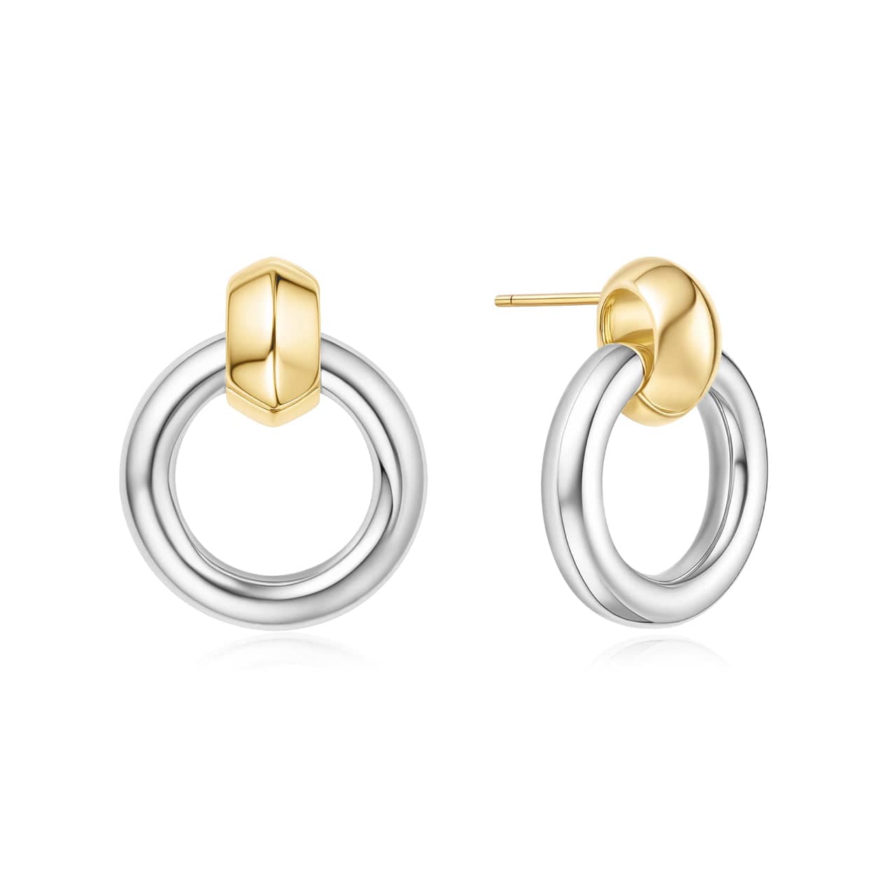 EAR-GPL Two-Tone Hoop Earrings